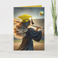 Girl Graduate Swinging a Flaming Bat