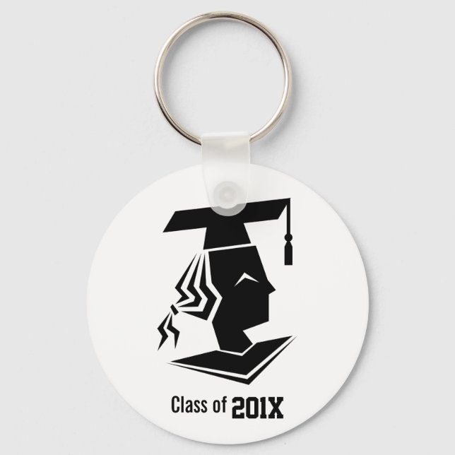 Girl Graduating Class Year Memento Personalised Key Ring (Front)