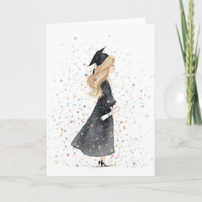 Girl Graduation Card-Folded Card (Front)