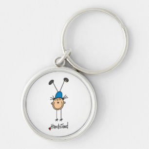 Girl Gymnast Handstands T-shirts and Gifts Key Ring