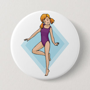 Girl Gymnast in Purple Leotard 7.5 Cm Round Badge