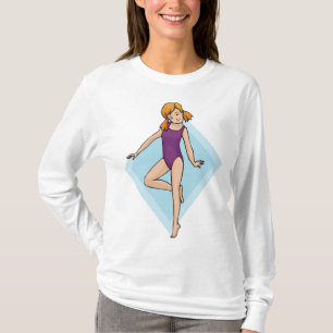 Girl Gymnast in Purple Leotard T-Shirt