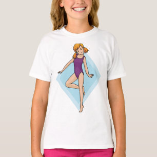 Girl Gymnast in Purple Leotard T-Shirt