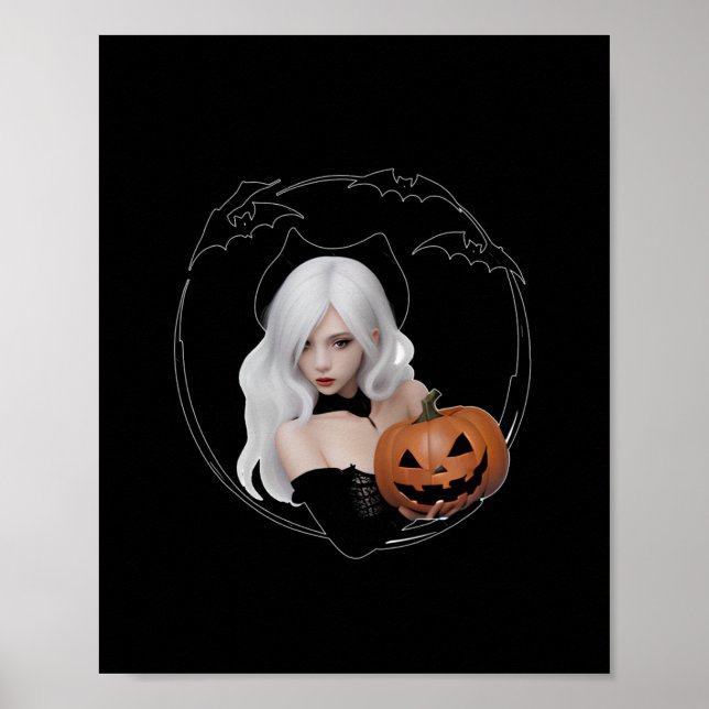 Girl Halloween Festivals Sticker  Poster (Front)