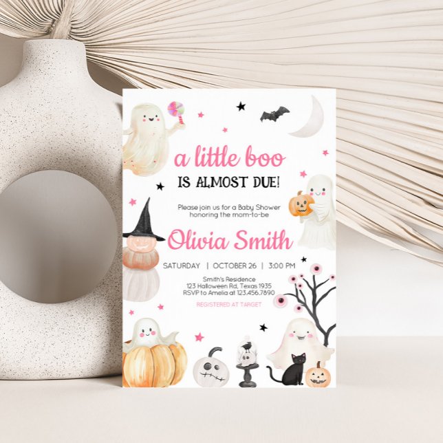 Girl Halloween Little Boo Baby Shower Invitation (A Little Boo Baby Shower Invitation
)