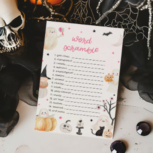 Girl Halloween Little Boo Word Scramble Game