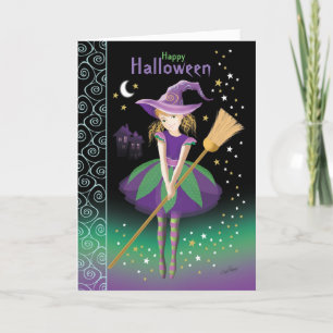 Girl, Halloween, Tween Witch Card