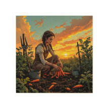Girl Harvesting Carrots
