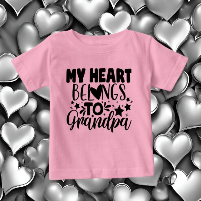 girl heart Grandpa word art Baby  Baby T-Shirt (Creator Uploaded)