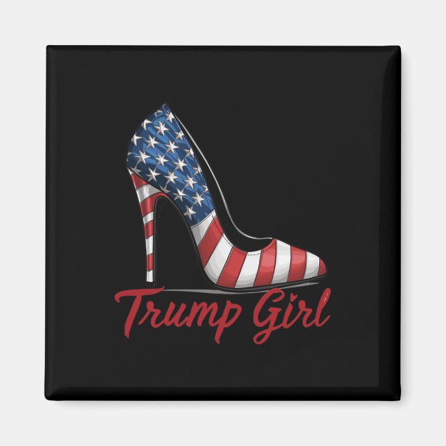 Girl High Heel Stilettos American Flag Trump 2024  Magnet (Front)