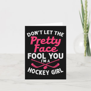 Girl Hockey Gift For Women Kids Ice Hockey Players Card