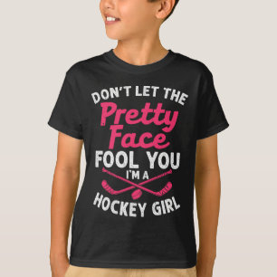Girl Hockey Gift For Women Kids Ice Hockey Players T-Shirt