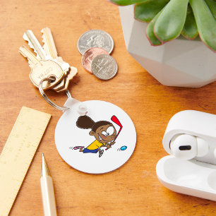 Girl Hockey Player Key Ring