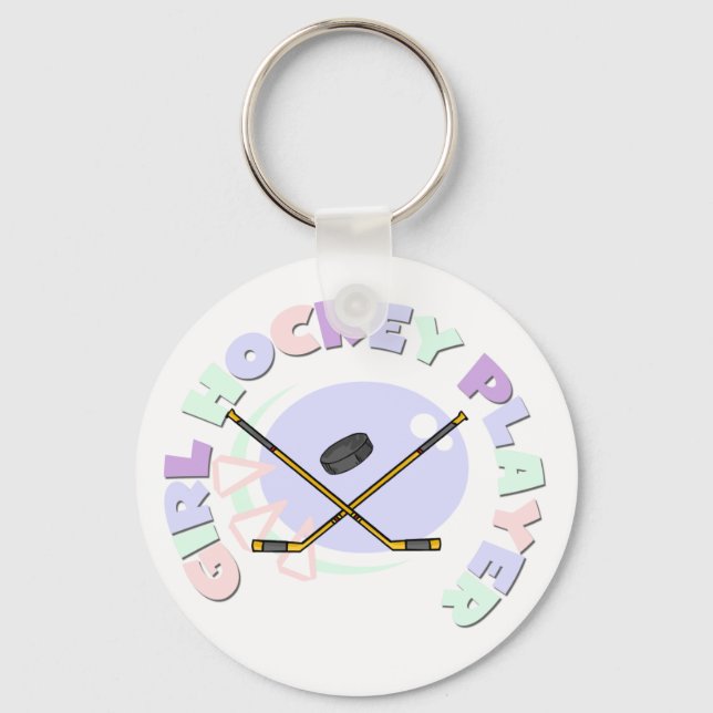 Girl Hockey Player Tshirts and Gifts Key Ring (Front)