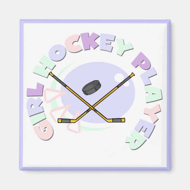 Girl Hockey Player Tshirts and Gifts Magnet (Front)