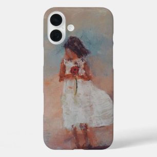 Girl holding a rose iPhone 16 plus case