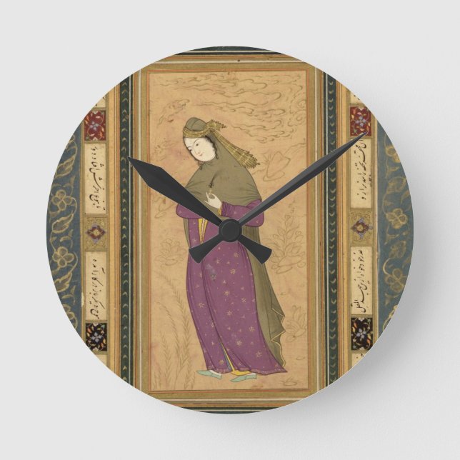 Girl holding an aigrette, from the Large Clive Alb Round Clock (Front)