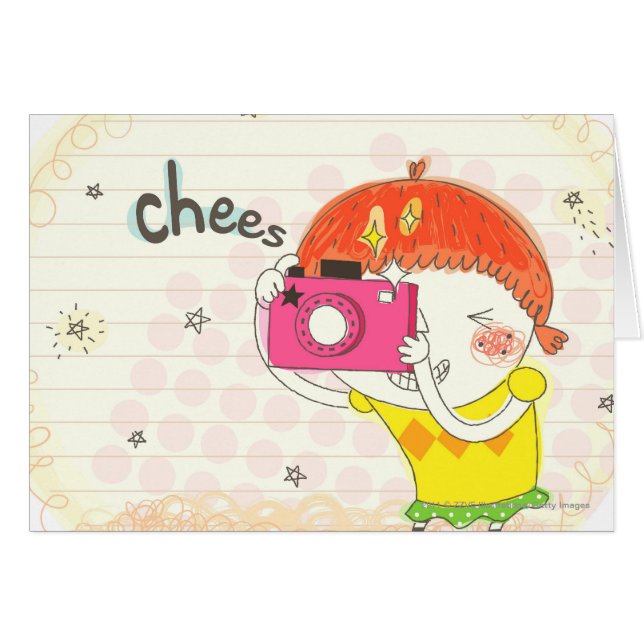 Girl holding camera, clicking (Front Horizontal)