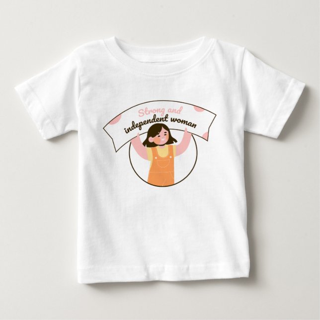 Girl Holding Up a Sign Orange Baby T-Shirt (Front)