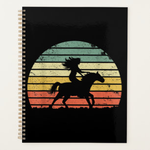 Girl Horse Riding Vintage Cowgirl Texas Ranc Planner