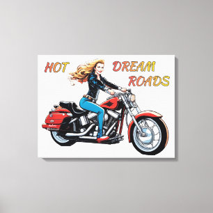 Girl Hot Dream Roads Canvas Print