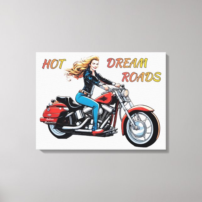 Girl Hot Dream Roads Canvas Print (Front)
