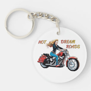 Girl Hot Dream Roads Key Ring