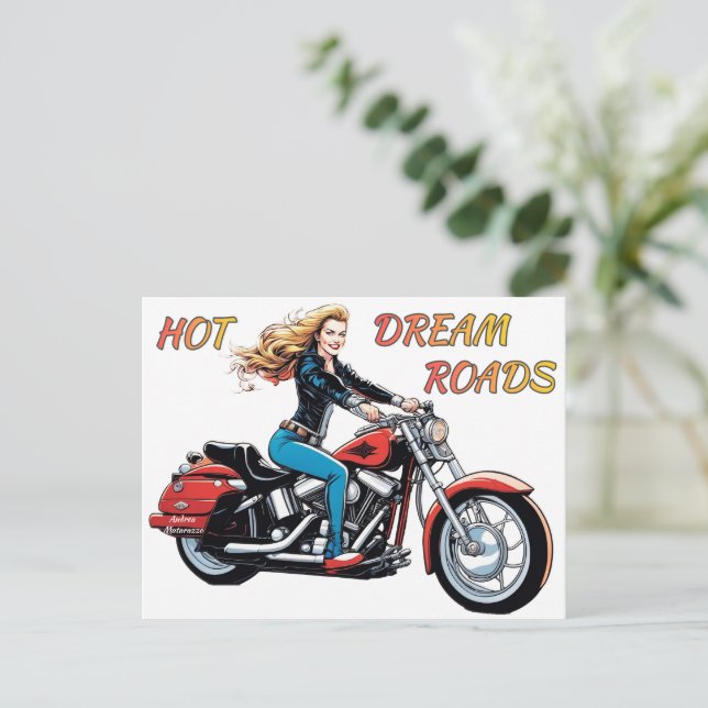 Girl Hot Dream Roads  Postcard (Standing Front)