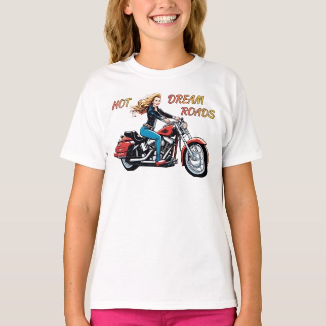 Girl Hot Dream Roads T-Shirt (Front)