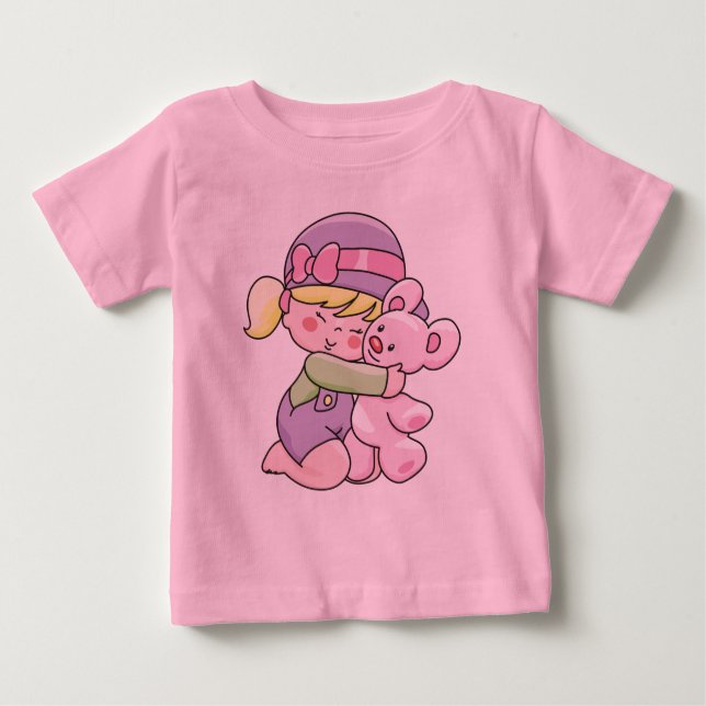 Girl Hugging Bear Tshirts and Gifts (Front)