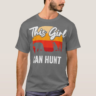 Girl Hunter Retro Wild Animal Hunt Nature Bear Hun T-Shirt