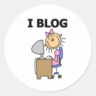 Girl I Blog  Classic Round Sticker
