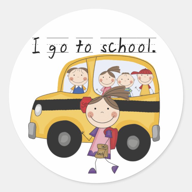 Girl I Go To  School T-shirts and Gifts Classic Round Sticker (Front)