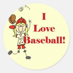 Girl I Love Baseball Tshirts and Gifts Classic Round Sticker