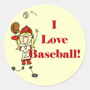 Girl I Love Baseball Tshirts and Gifts Classic Round Sticker