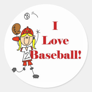 Girl I Love Baseball Tshirts and Gifts Classic Round Sticker