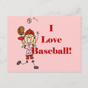 Girl I Love Baseball Tshirts and Gifts Postcard