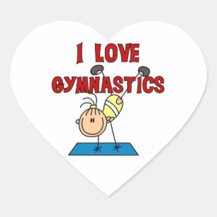 Girl I Love Gymnastics Heart Sticker