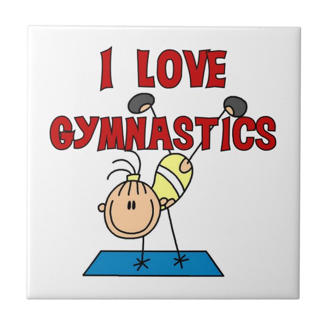 Girl I Love Gymnastics Tile (Front)