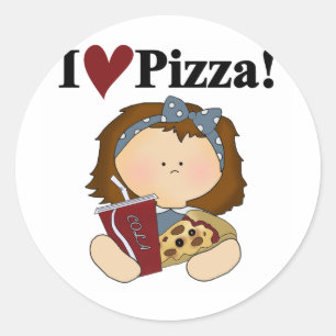 Girl I Love Pizza Tshirts and Gifts Classic Round Sticker