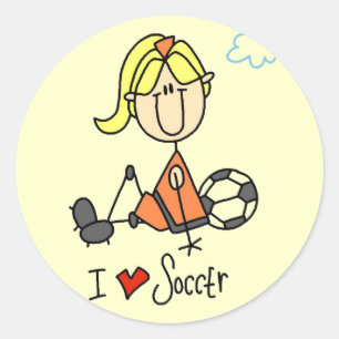 Girl I Love Soccer T-shirts and Gifts Classic Round Sticker