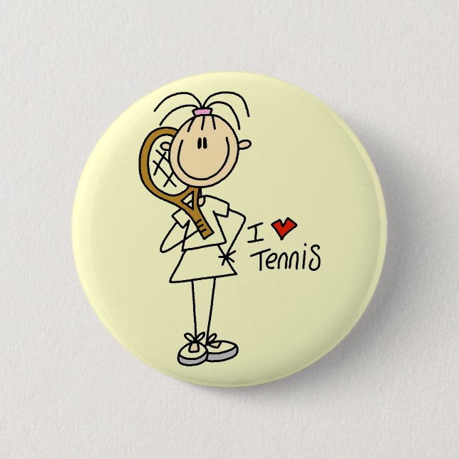 Girl I Love Tennis Tshirts and Gifts 6 Cm Round Badge (Front)