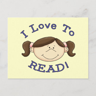 Girl I Love to Read Tshirts and Gifts Postcard