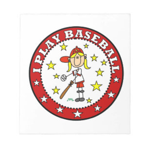 Girl I Play Baseball T shirts and Gifts Notepad