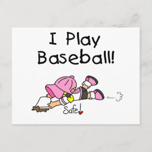 Girl I Play Baseball Tshirts and Gifts Postcard