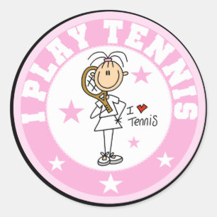 Girl I Play Tennis Tshirts and gifts Classic Round Sticker