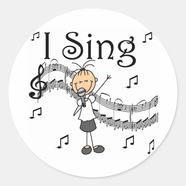 Girl I Sing Stickers Sticker (Front)