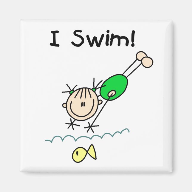 Girl I Swim Magnet (Front)