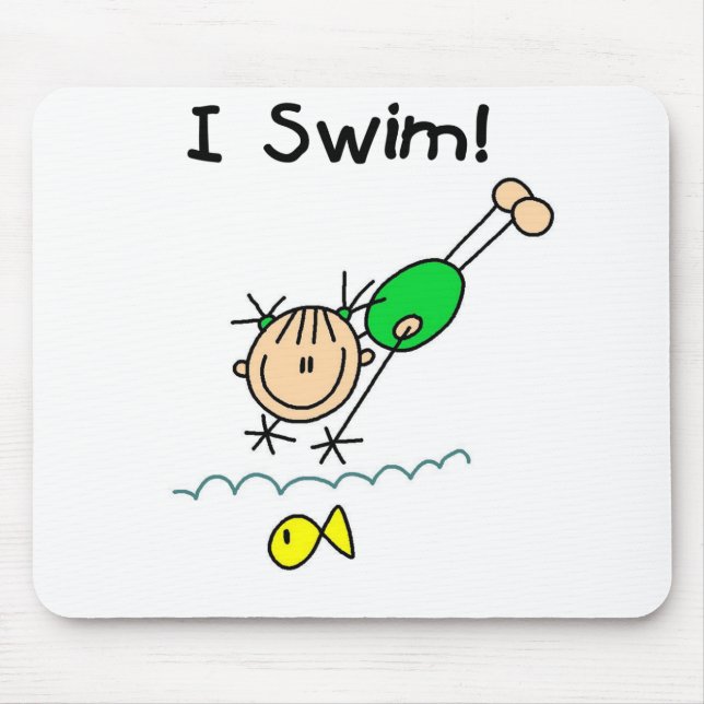 Girl I Swim Mousepad (Front)