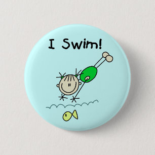 Girl I Swim T-shirts and Gifts 6 Cm Round Badge